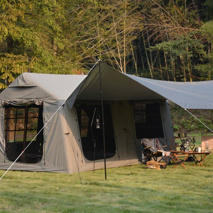 39F Inc. - Wholesale Tent - 9.8x13ft Inflatable Tent with Canopy &Pump Army Green&Beige4