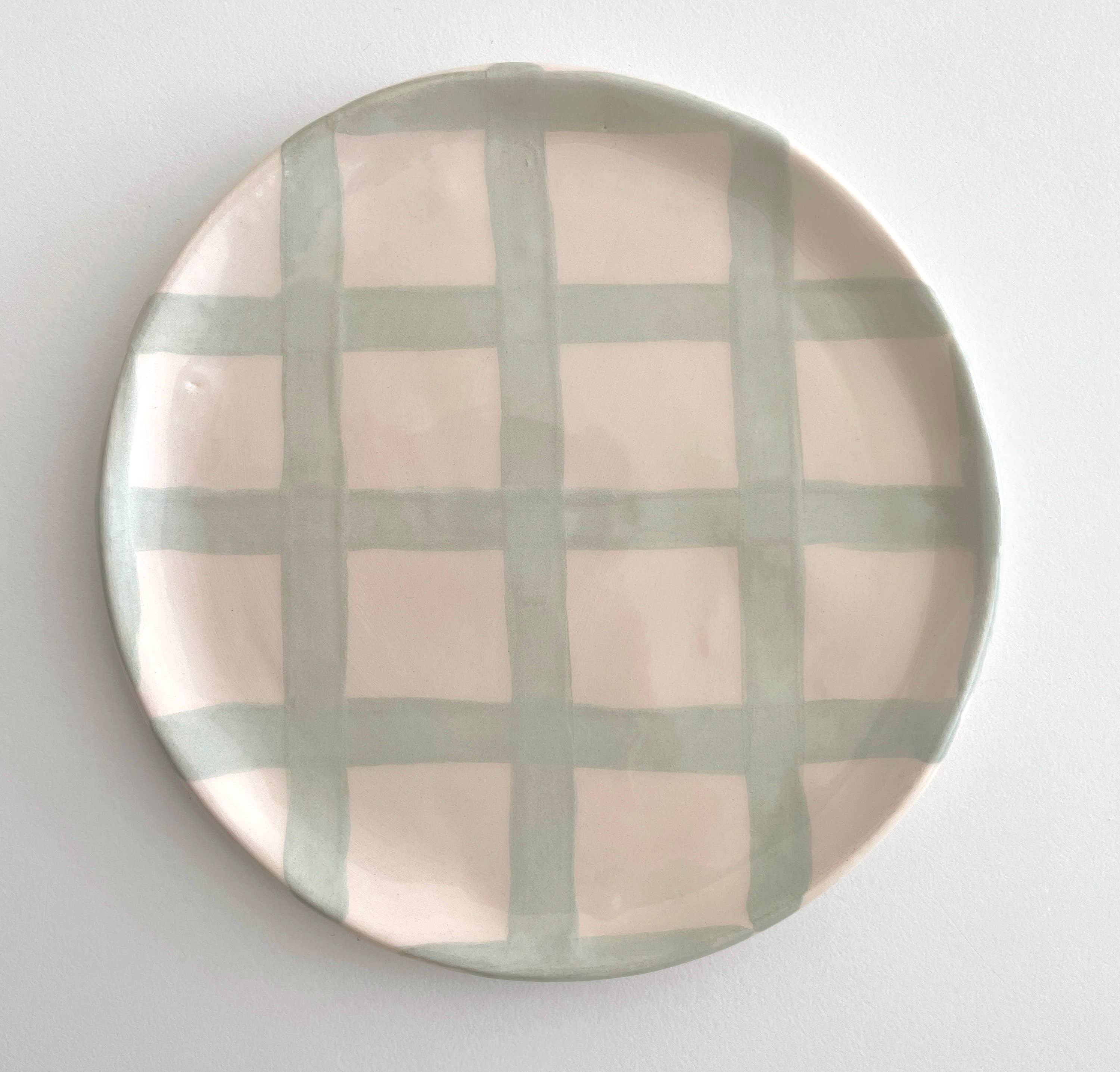 Pipa and Happy - Vendita all'ingrosso Piatto - Piatto Vii in ceramica fatta a mano con motivo a scacchi7