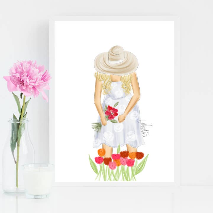 Blomma Plocka Konst, Våren Illustration, Vår Väggkonst för wholesale av PLTStudio