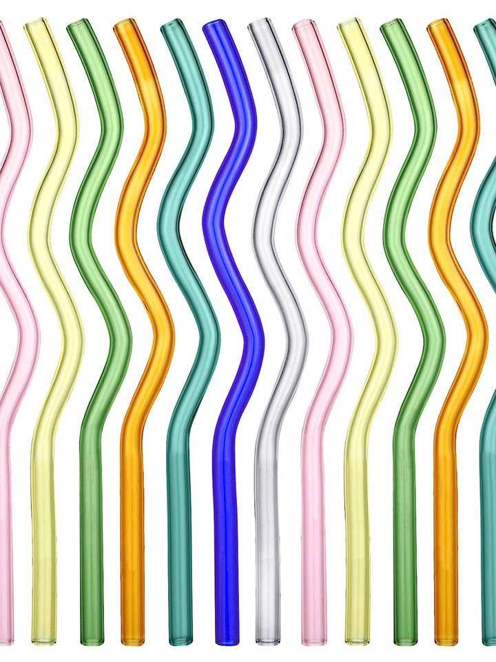 Wavy Groovy Glass Straw for Cups for wholesale by Wild Souls Co
