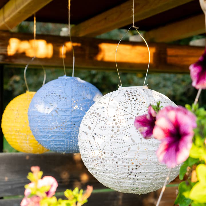 Allsop Home & Garden - Wholesale Outdoor/Lawn Light - Stella Monstera 12" Globe Solar Lantern - Porcelain2