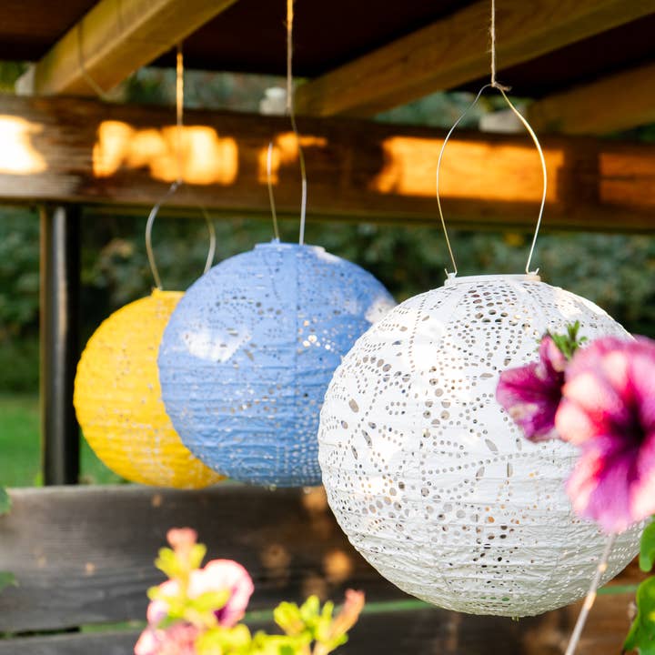 Allsop Home & Garden - Wholesale Outdoor/Lawn Light - Stella Monstera 12" Globe Solar Lantern - Blue4