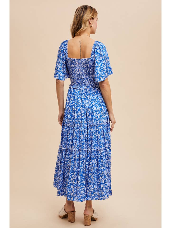 In Loom - Wholesale Dress - Women's - SMOCKED FLORAL SQUARE NECK MAXI DRESS8