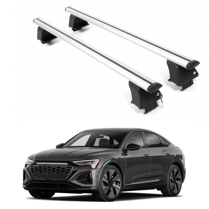 ERKUL Roof Rack Crossbars For AUDI Q8 E-TRON SPORTBACK 2024-2025 Naked Roof Aluminum Silver for wholesale by Erkul Auto USA
