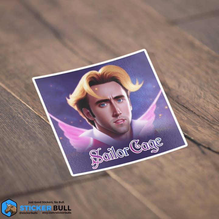 Sticker Bull - Wholesale Sticker - Sailor Cage Sailor Moon Funny Nicolas Cage Sticker