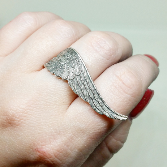 Jenna Scifres Handmade Jewelry - Wholesale Cocktail/Statement Ring - Silver Wing Ring3
