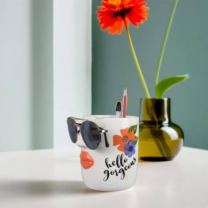 Young's - Wholesale Pencil Holder - Ceramic Eye Glass Pencil Cup (SKU#: 20178)
