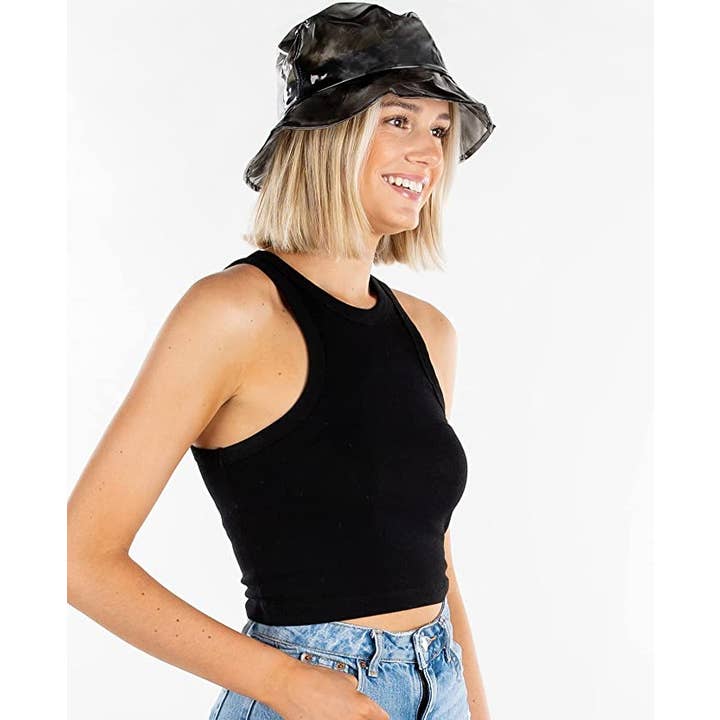 Funky Junque - Venta al por mayor Gorro estilo pescador - Mujer - Sombrero tipo bucket impermeable (negro multifacético)1