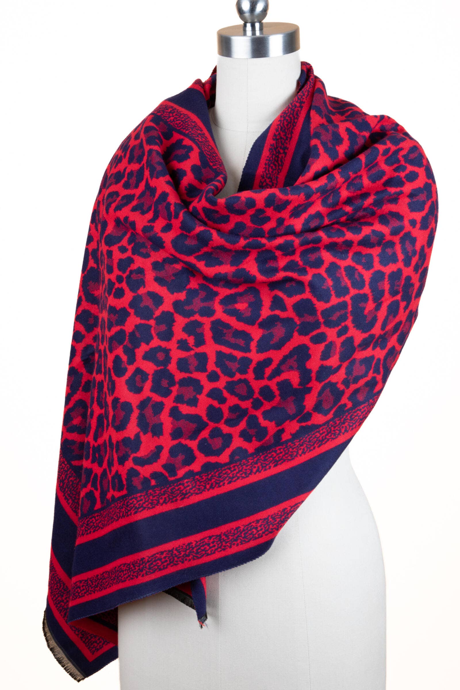SAACHI - Wholesale Scarf - Women's - Reversible Leopard Pattern Scarf6