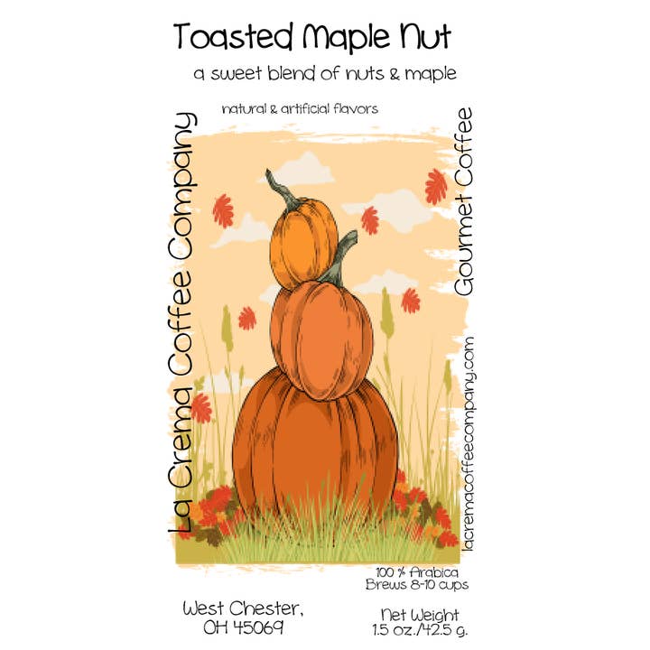 La Crema Coffee Company - Wholesale Ground Coffee - 1.5 oz Perfect Coffee Pot Stacked Pumpkins Collection1