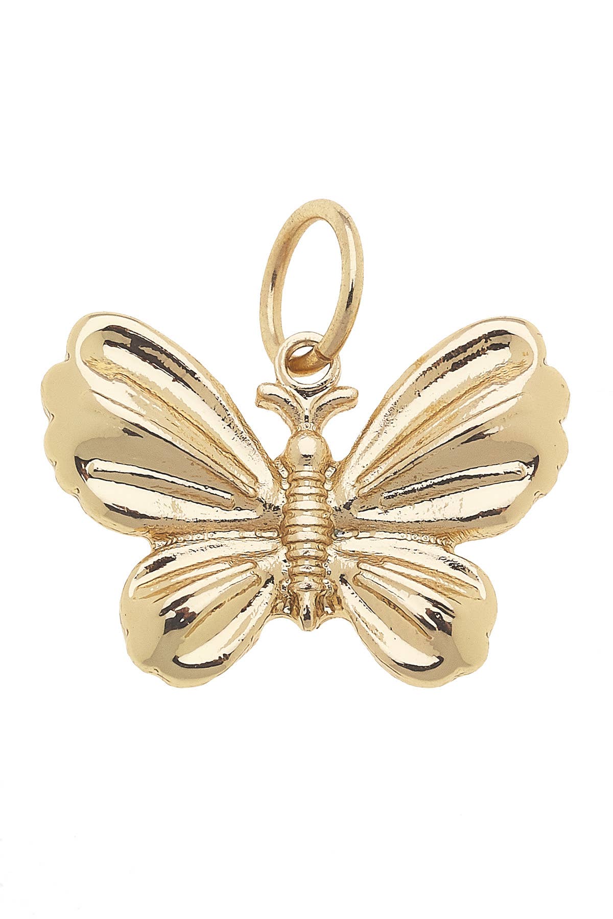 Canvas Style - Wholesale Individual Charm/Pendant - Butterfly Charm in Shiny Gold