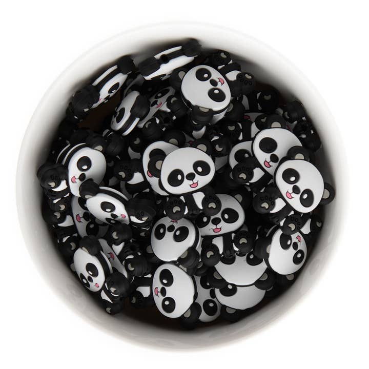 Panda Silicone Focal Beads for wholesale by Cara & Co Silicone Craft Supply
