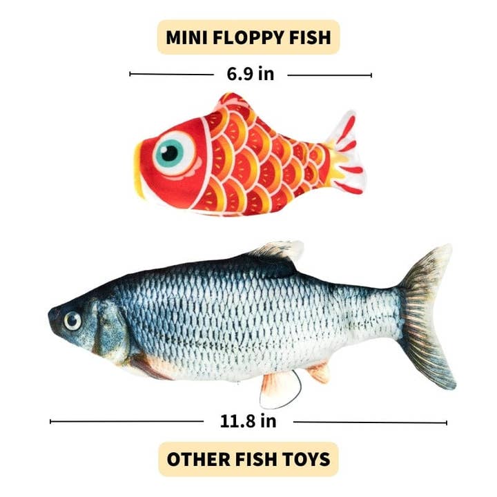 Leo's Paw – Engroshandel Legetøj - Kat – Leo's Paw Mini Floppy Fish - Interaktiv kattelegetøj1