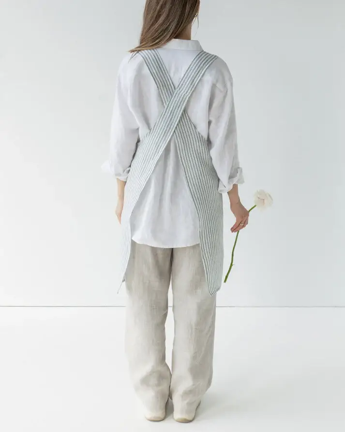 MagicLinen (We handle U.S. import procedures for you) - Wholesale Apron - Pinafore cross-back linen apron in various colors24
