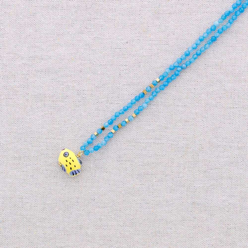 Sonata - Vente Bijoux à boutons pression - Collier ras-du-cou en acier avec pendentif en céramique8