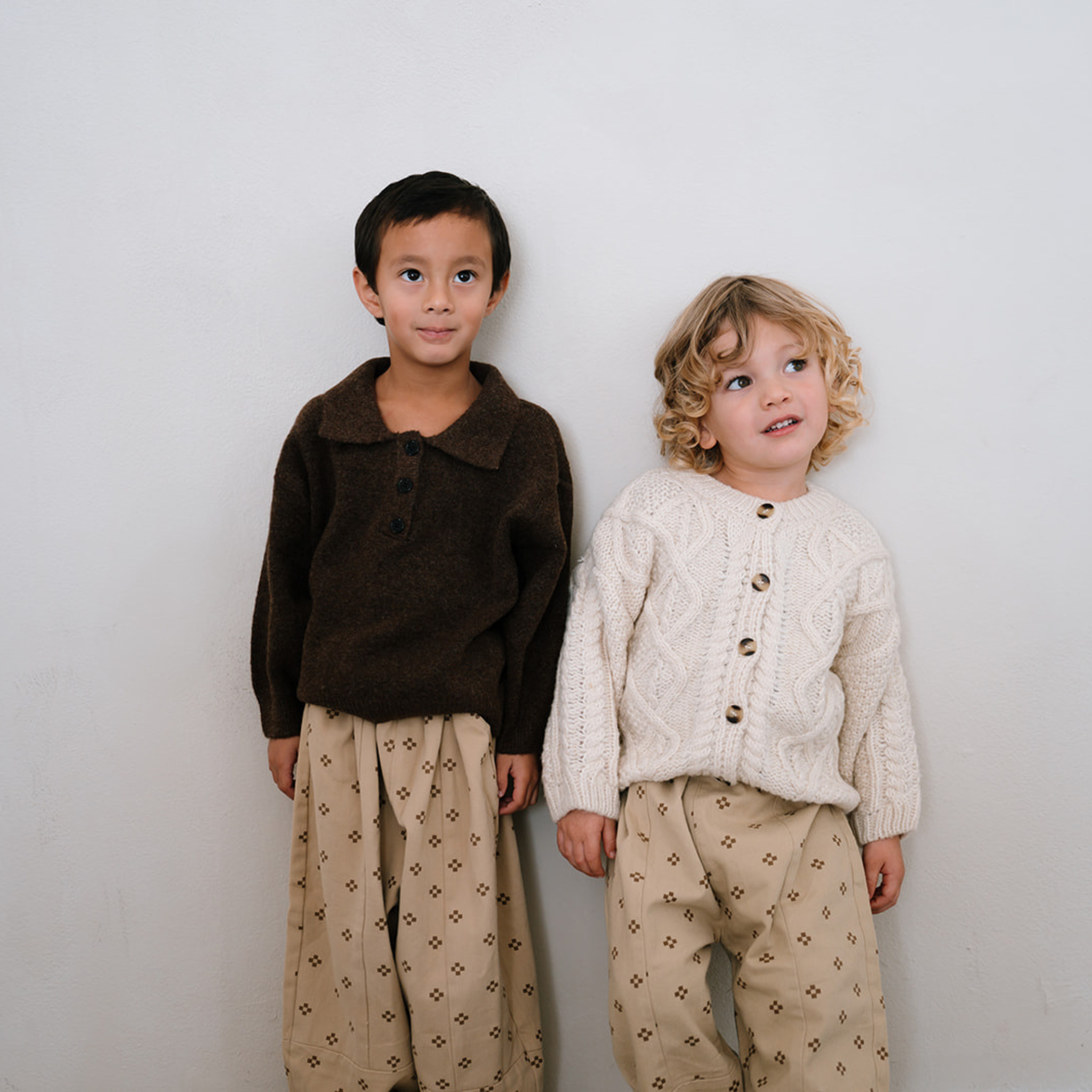 Rivi & Kin - Wholesale Knit Sweater - Kids - Long Sleeve Polo - Cocoa3