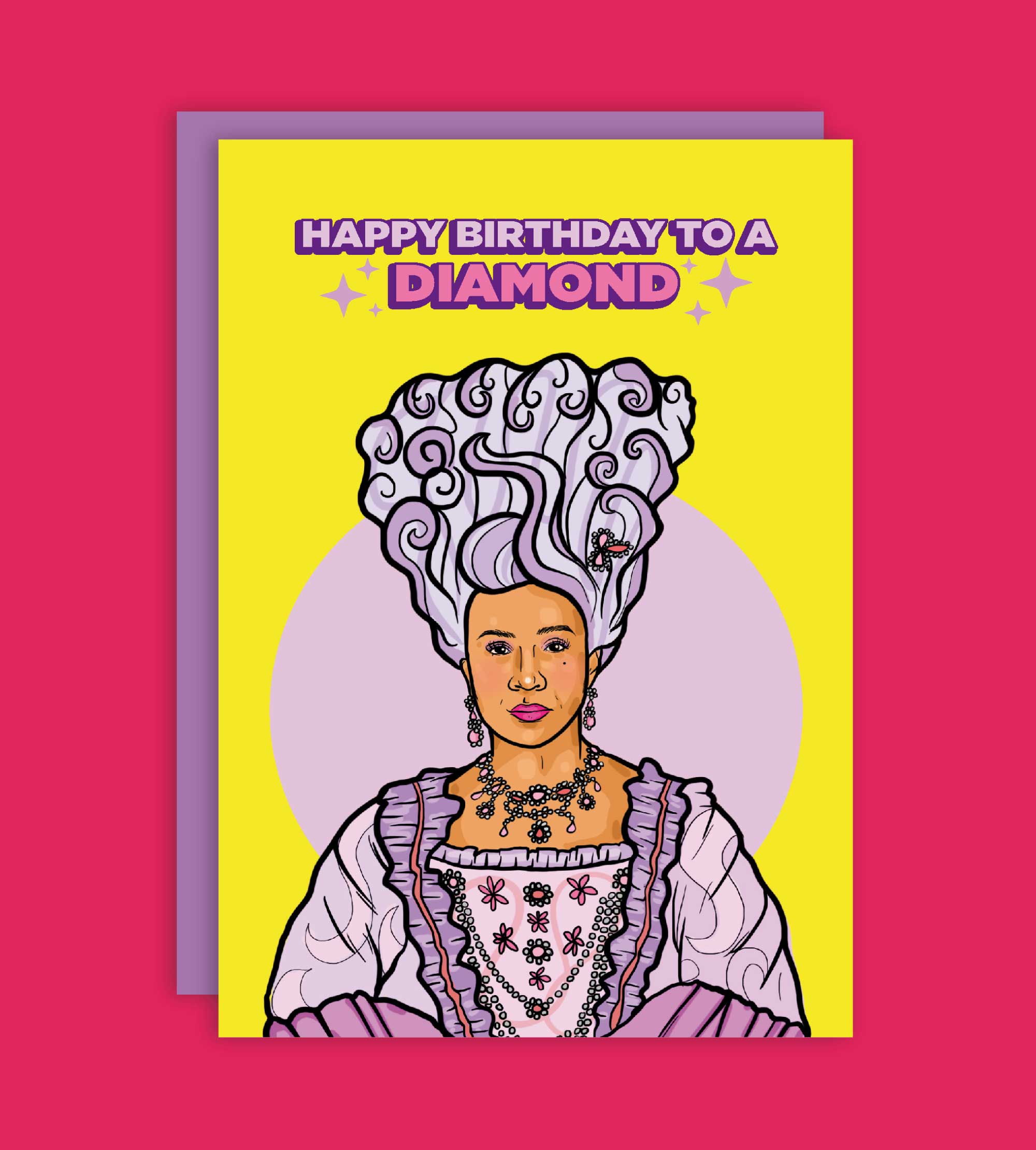 Studio Soph (We Pay Your Import Fees - We Ship DDP) – Engroshandel Fødselsdagskort – Dronning Bridgerton Tillykke med fødselsdagen til et diamant fødselsdagskort1