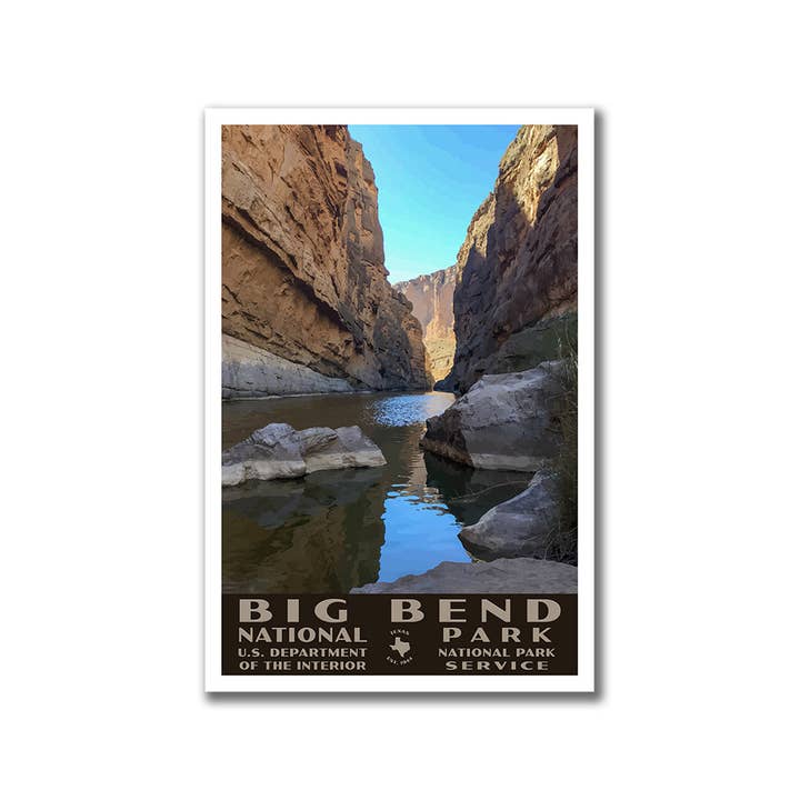 Just Go Travel Studios - Wholesale Poster - Big Bend National Park Poster-WPA (Santa Elena Canyon) - WS