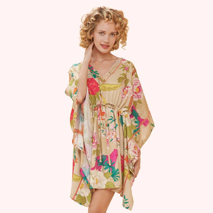 Powder Design inc - US - Wholesale Swim Cover Up - Women's - Beach Cover Up - Tropical Flora & Fauna, Coconut