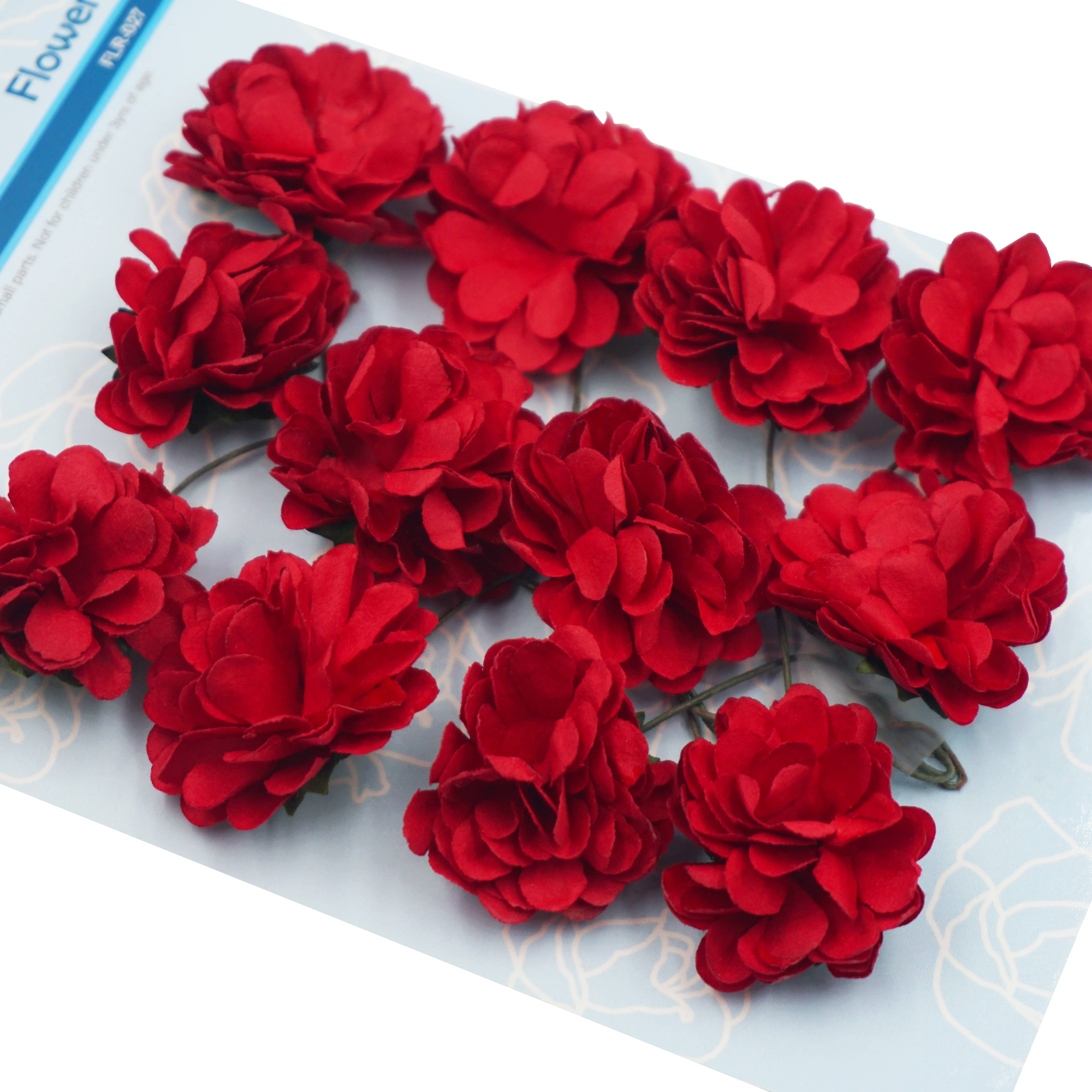 Angels Craft - Venta al por mayor Flores artificiales - Flores de papel (Zinnia) con alambre, 12 quilates y 1,57 pulgadas8