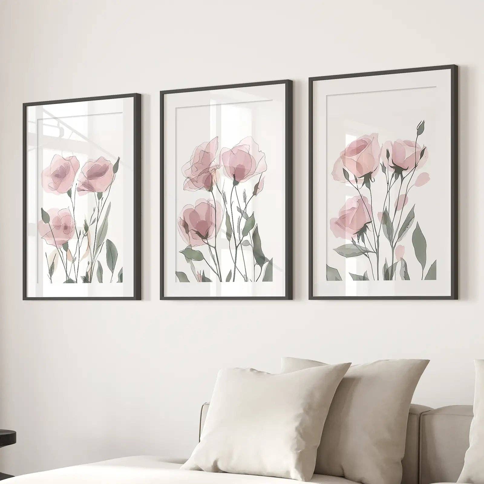 Art Lane – wholesale Wall art set – Watercolor Blush Pink Flowers Poster Decor3