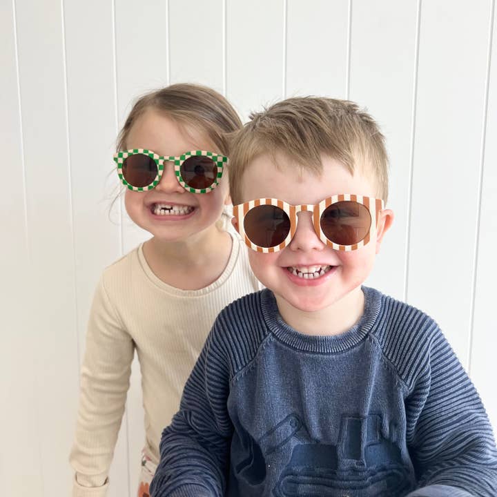 Kids Unisex Sunglasses Brown Stripes for wholesale by La Luna Kids
