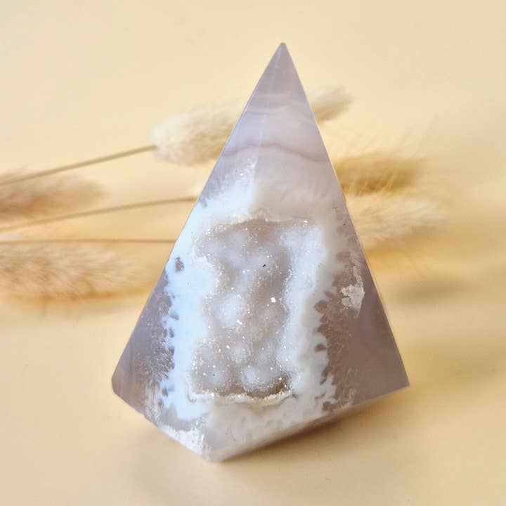 Druzy Agate Gris Diamant Pierre Précieuse Debout Cristal - #3 118g pour la vente par Moonlight Gemstones