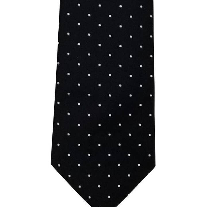 GoTie – Großhandel Krawatte – Herren – Traditionelle Krawatte in Schwarz mit weißen Punkten2