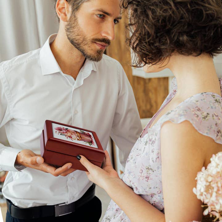 3dRose - Wholesale Jewellery box/organiser - 3dRose, Pretty Floral Pink Valentine Cupcake Illustration, Jewelry Box2