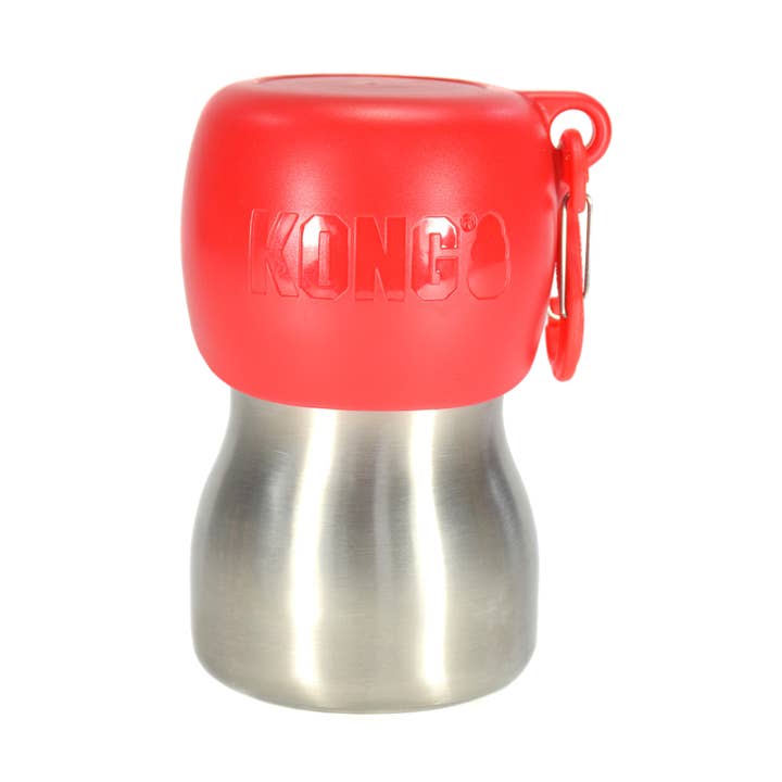 KONG H2O Stainless Steel Water Bottle Red 255 ml for wholesale by Hofman Animal Care