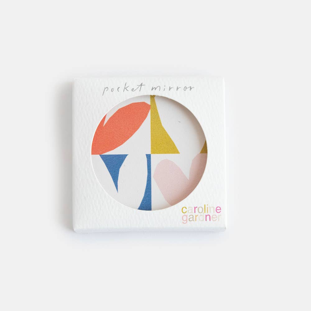 Caroline Gardner - Wholesale Compact Mirror - Multi Checkmate Hearts Square Pocket Mirror