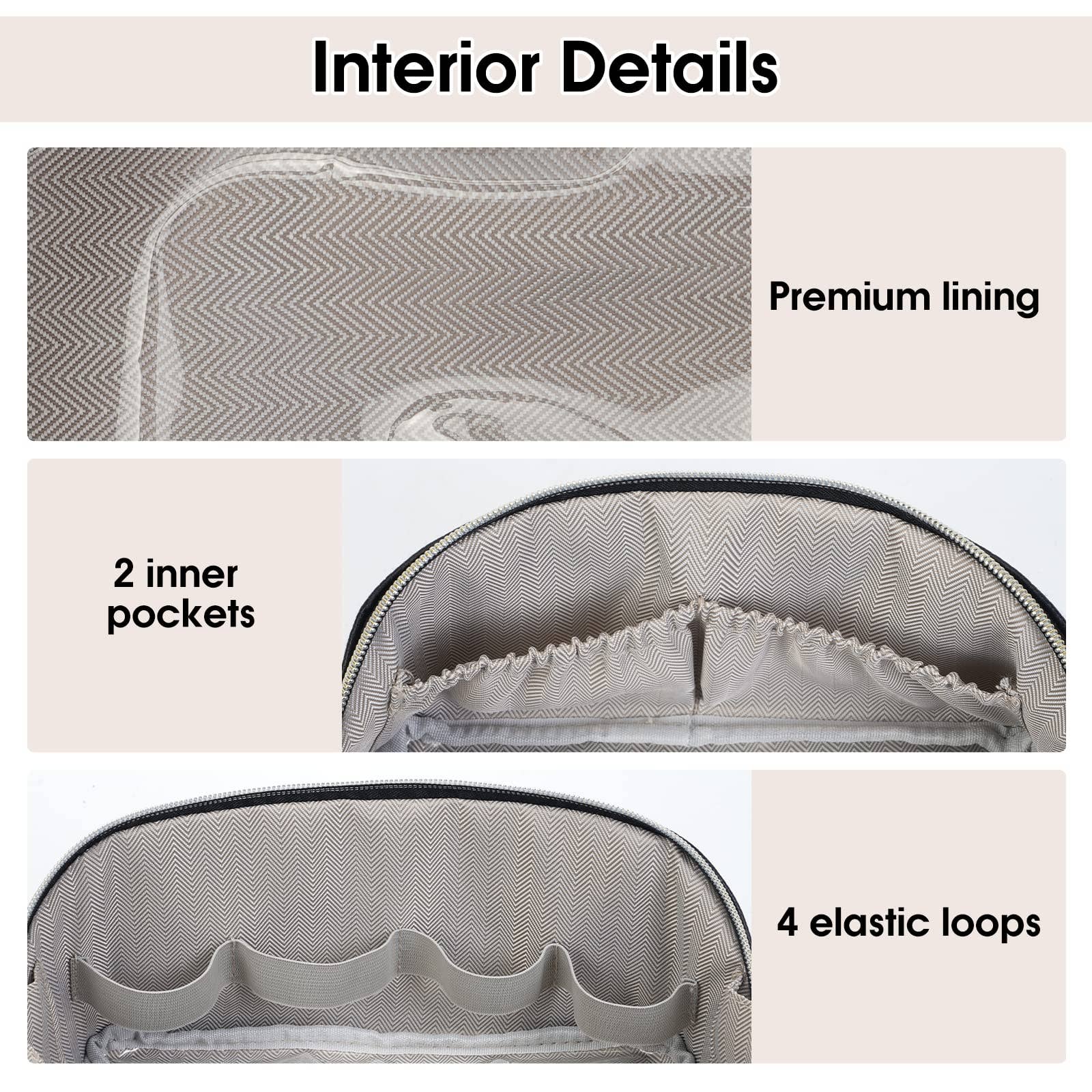 wandf - Venta al por mayor Bolsa para maquillaje - Bolsa de maquillaje de cuero vegano plana abierta, bolsa cosmética con cremallera24