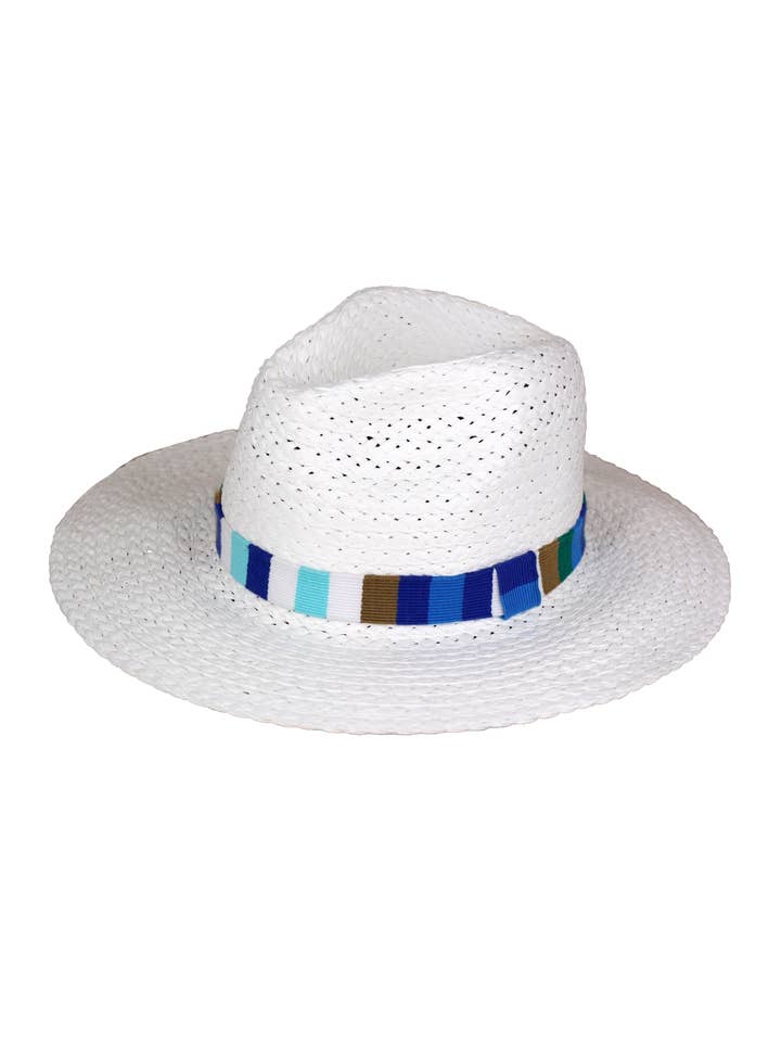 Panama Hat w/ Color Stripe Band for wholesale by Accessorize Me