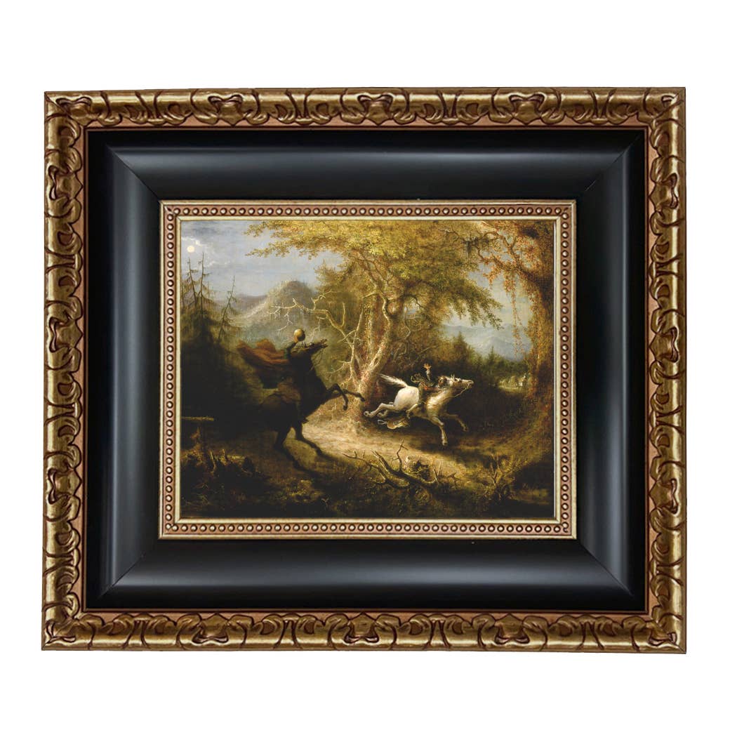 Madison Bay Co. - Historical Home Decor Reproductions - Wholesale Schilderen/Tekenen - Schilderijafdruk van de Ruiter zonder Hoofd die Ichabod Crane Achtervolgt57