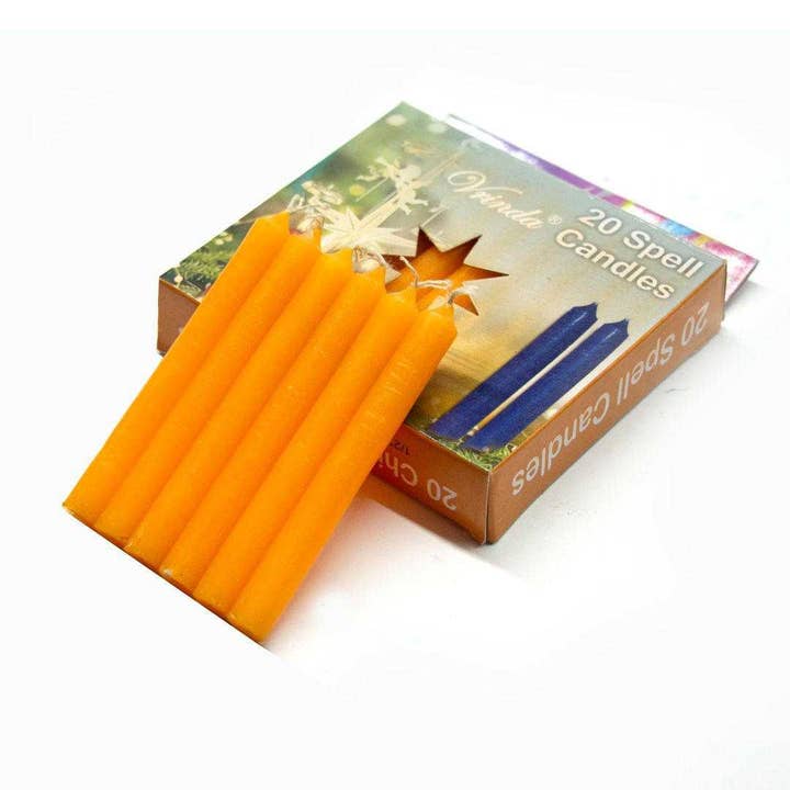 4''Chime/Spell candles(pack of 20) Orange for wholesale by Vrinda