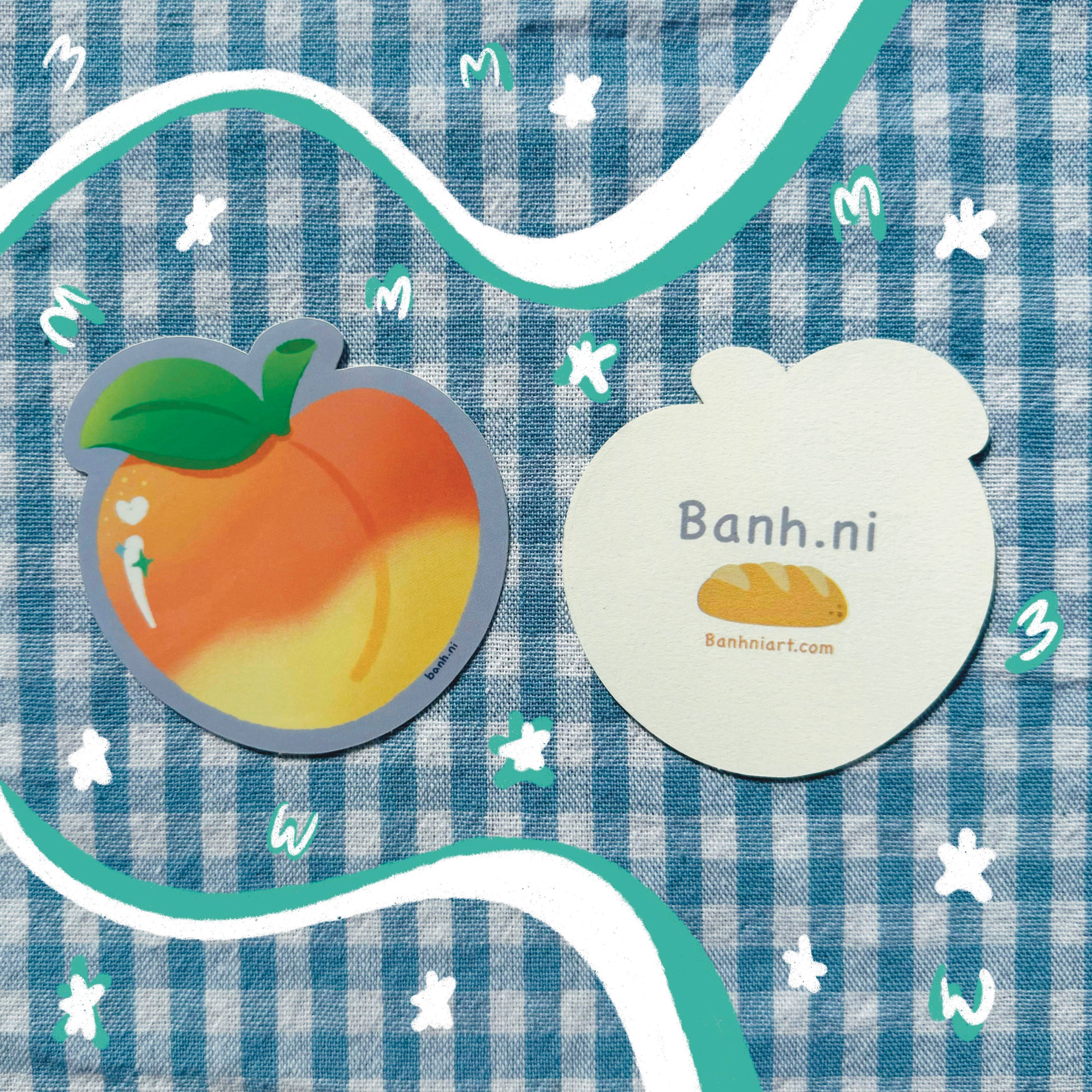 Peach Sticker for wholesale by Banh.ni