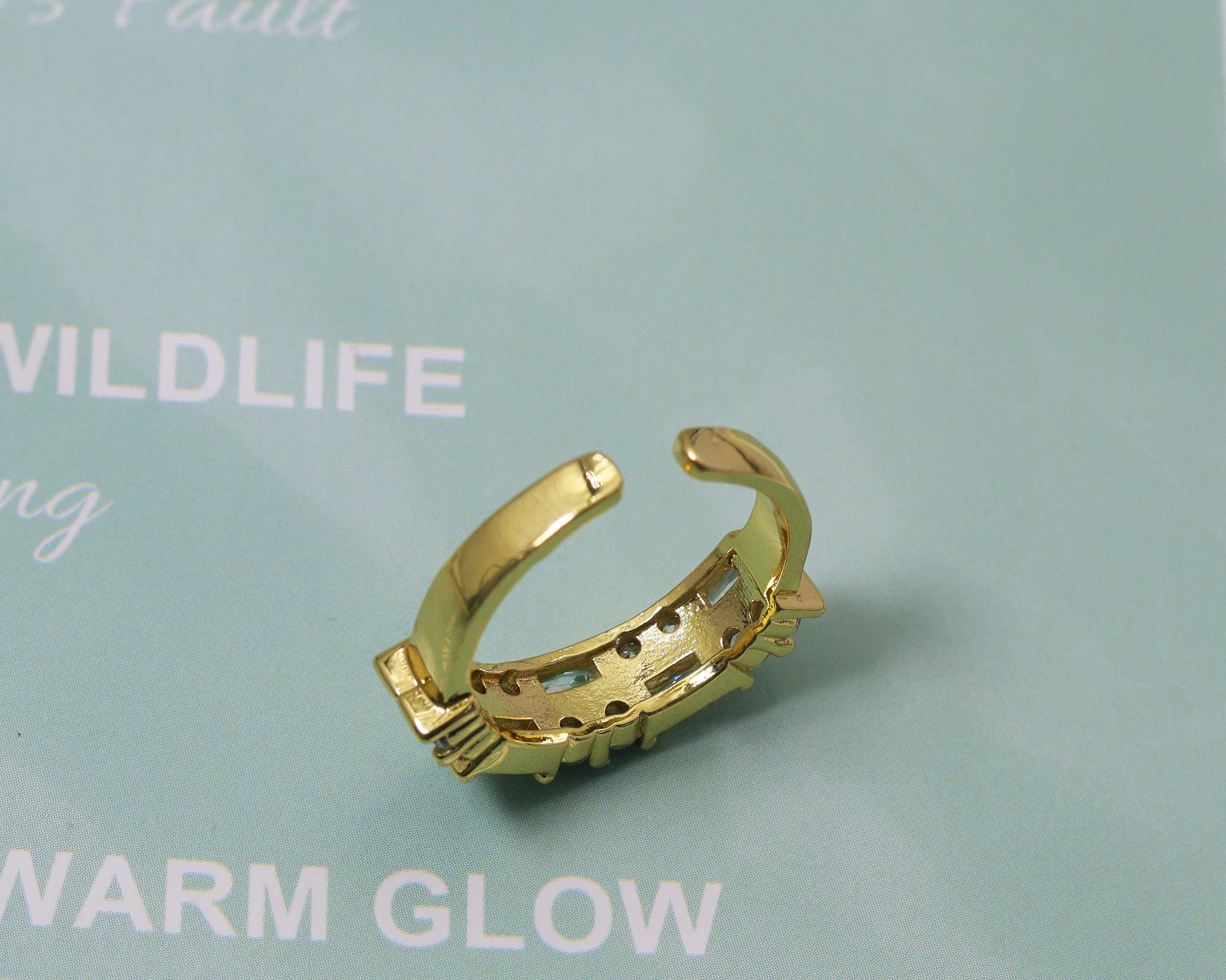 BestBeads&Beyond – Großhandel Mehrsteinige Ringe – Rechteck CZ verstellbarer Ring, Art.-Nr. #LD2111