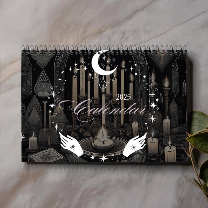 2025 Gothic Hexen Monatlicher Kalender | Dunkle Fantasy Mondphasen für den Großhandel von Hallowed Relics
