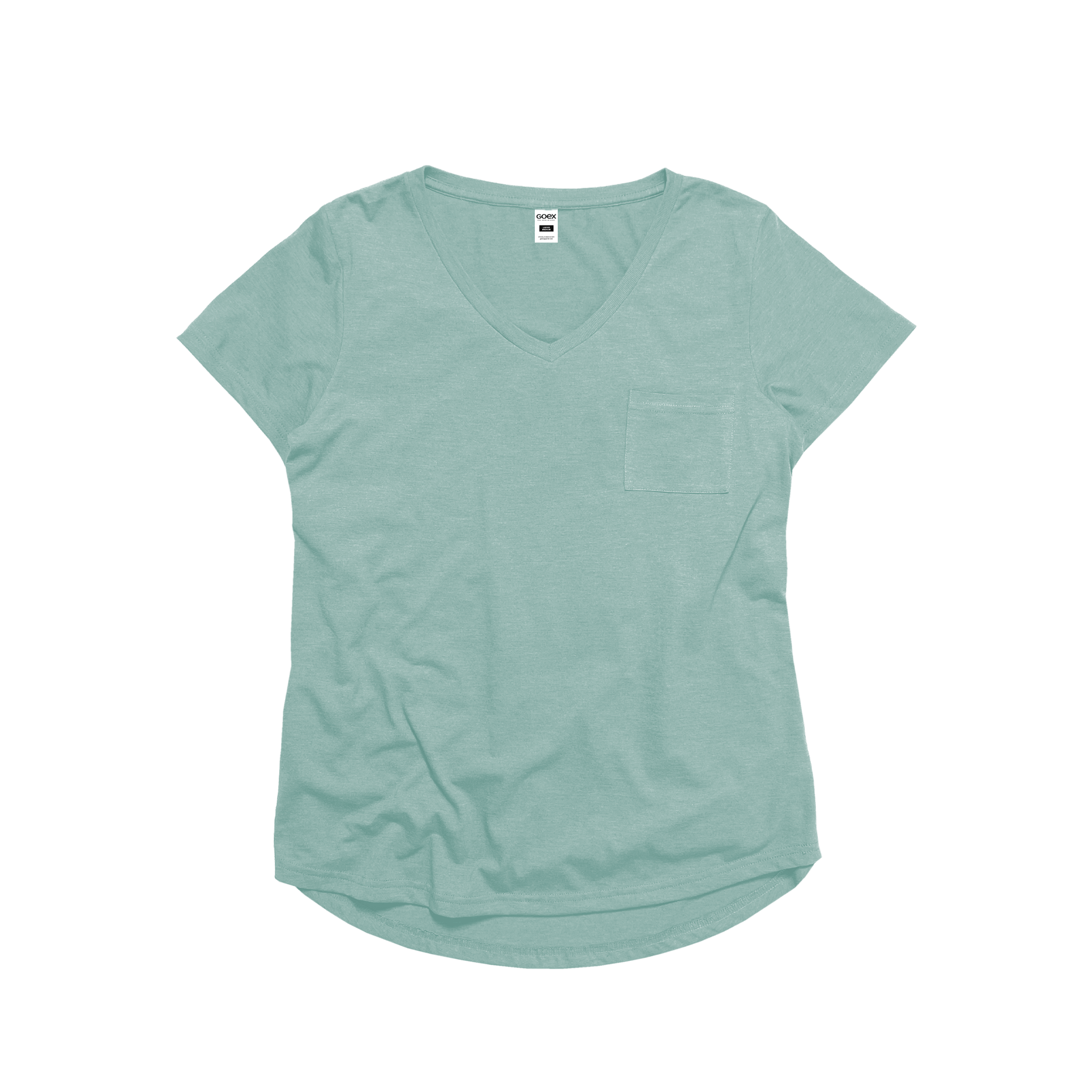 GOEX Apparel - Wholesale T-Shirt - Women's - Ladies Drop Hem V-Neck Pocket Tee5