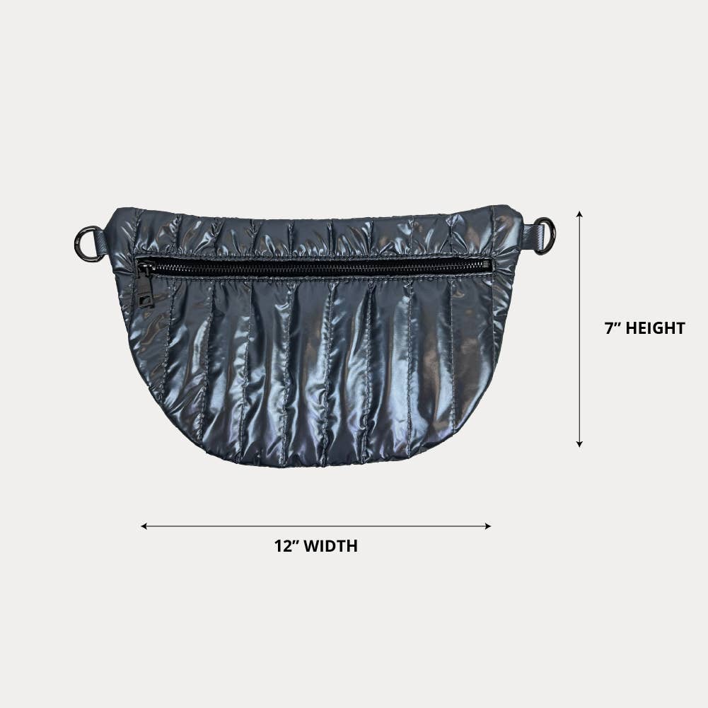 AHDORNED - Wholesale Belt Bag - Women's - Reese Quilted Sling/Waist Bag w/Black Resin Chain & 2" Solid39
