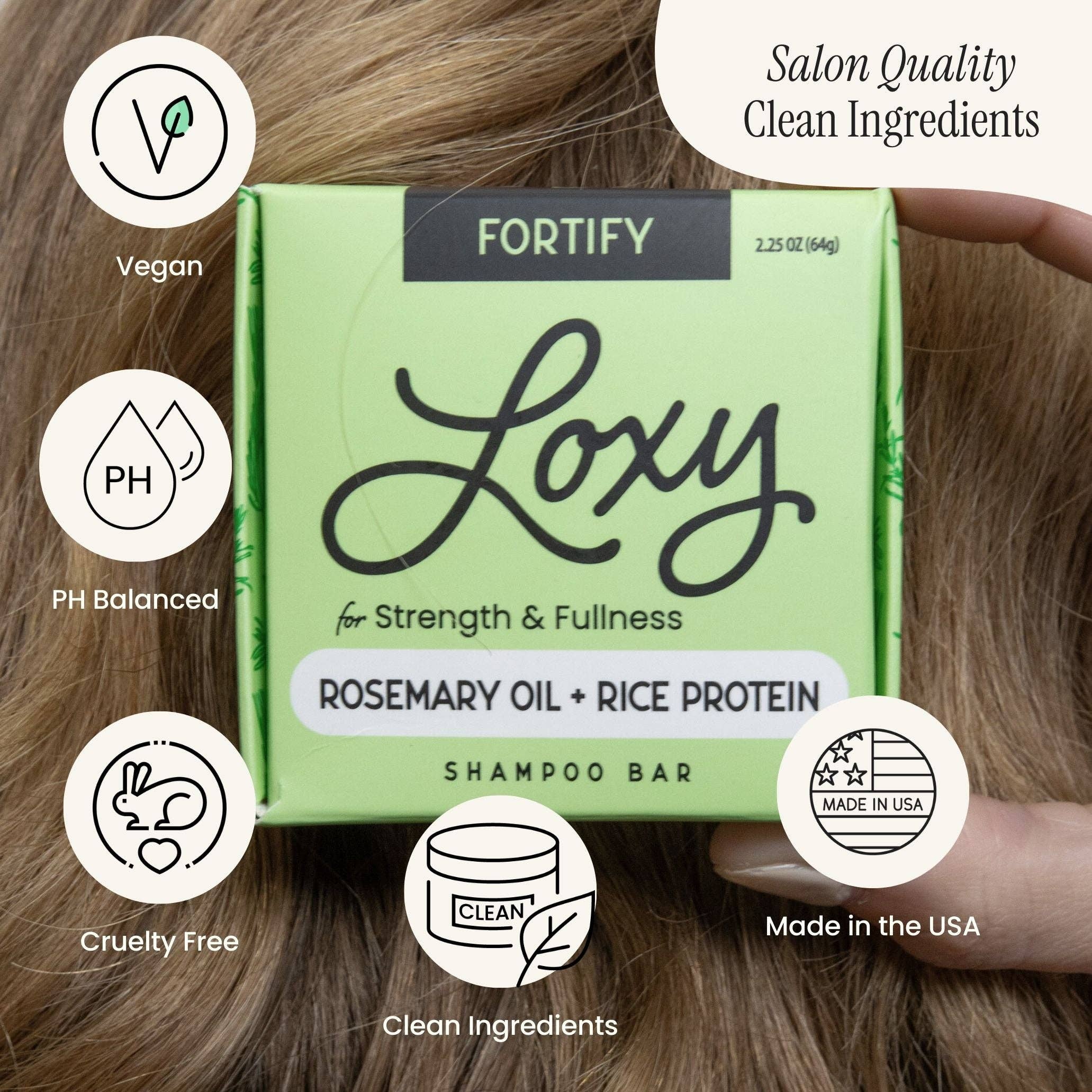 Loxy - Wholesale Shampoo Puck/Solid Shampoo - Fortify: Strengthening & Volumizing Shampoo Bar with Rosemary Oil & Rice Protein4