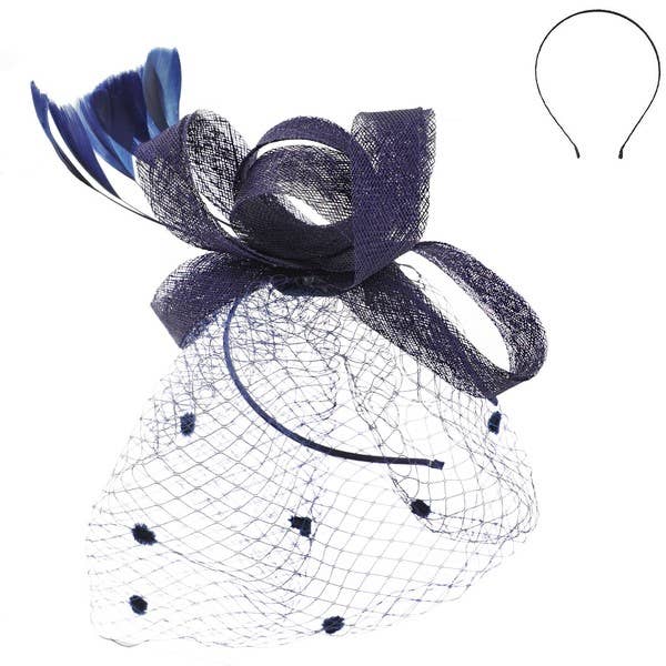 anbfashion - Vente Chapeau bibi – femme - Anbfashion grand bandeau amovible avec nœud et voile à plumes6