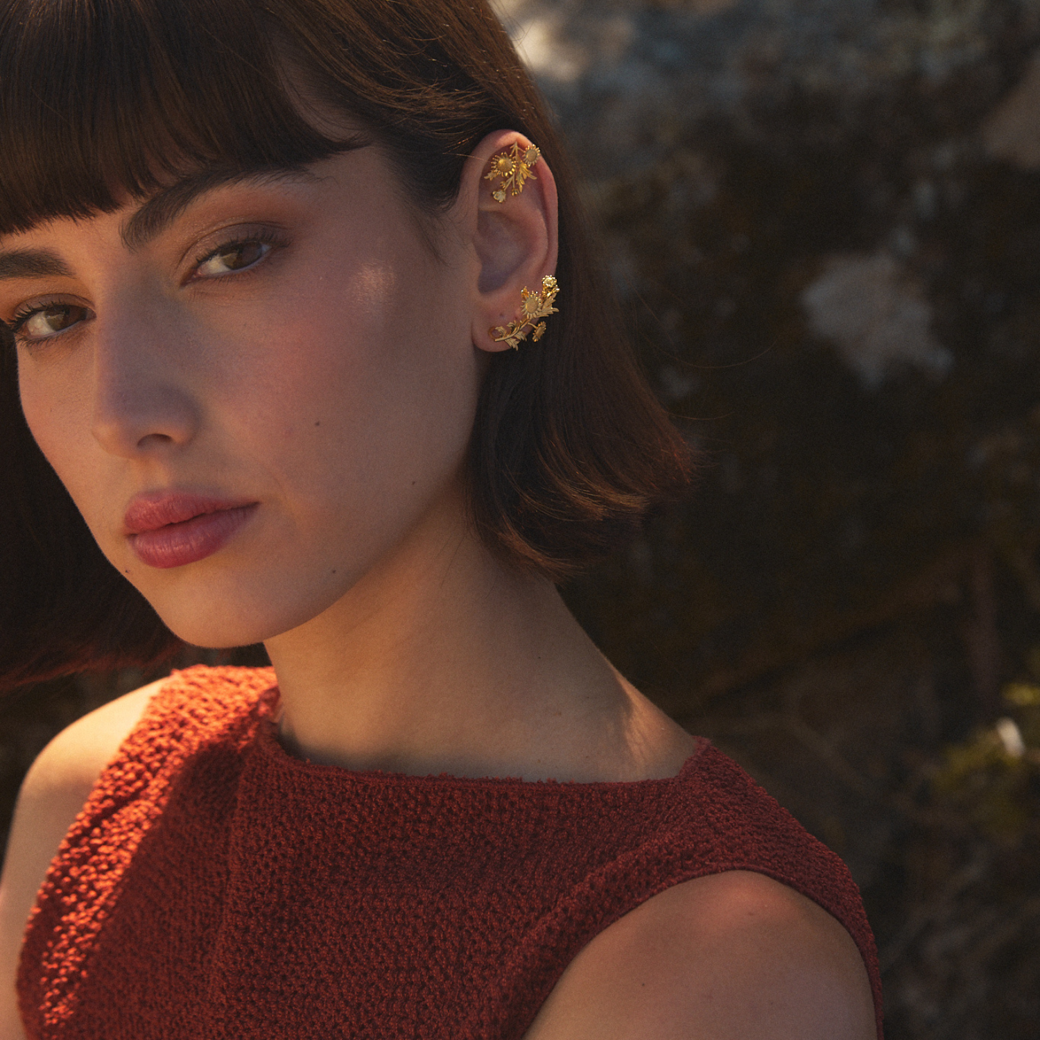 EarCandy Jewelry - Wholesale Stud/Post Earrings - ASYMMETRICAL SUNFLOWER EARRINGS2