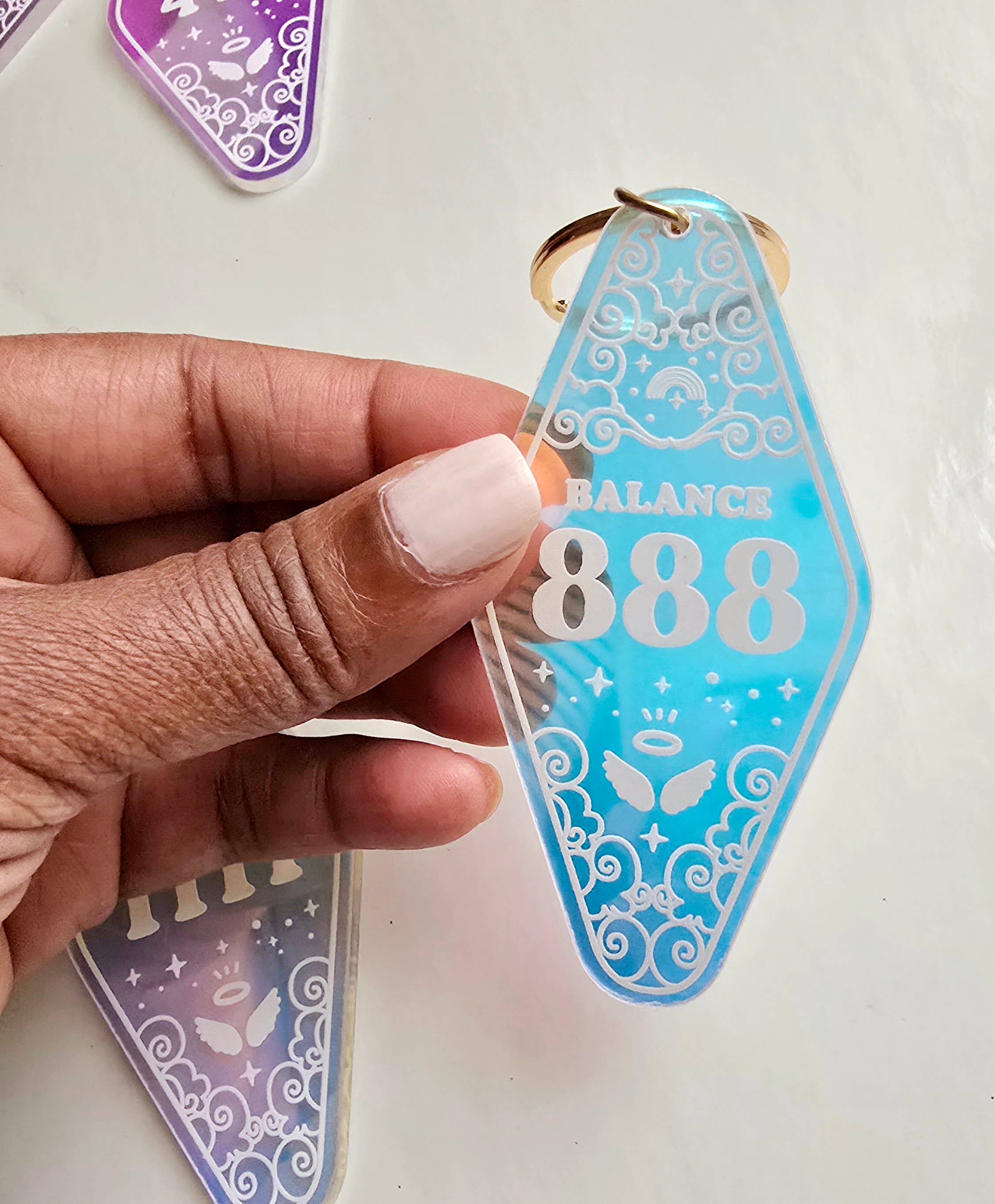 House of HIJK - Wholesale Keychain - Women's - Angel Number Iridescent Motel Keychain3