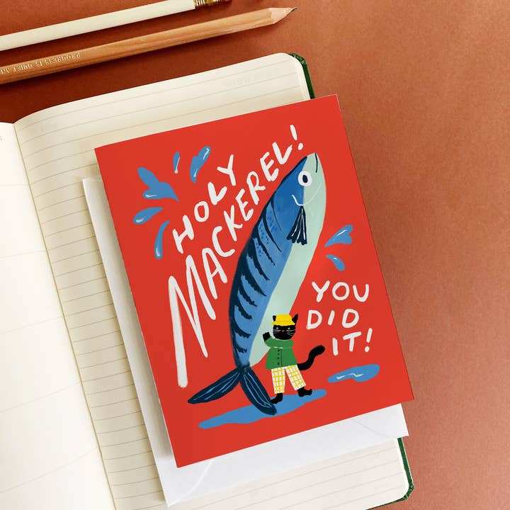 Karen Schipper - Wholesale Congratulations card - Holy Mackerel - Fish Pun Congratulations Card1