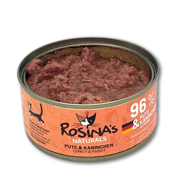 ROSINAs FINEST GmbH - Wholesale Pet Food - Cat - turkey & rabbit, 6 x 100 g tin2
