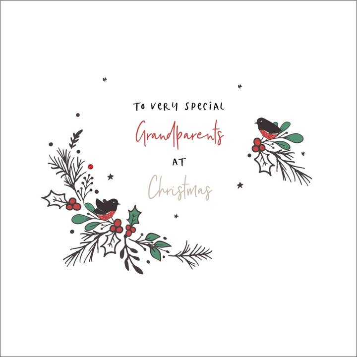 Till mycket speciella morföräldrar vid jul, handgjord hälsning för wholesale av The Handcrafted Card Company