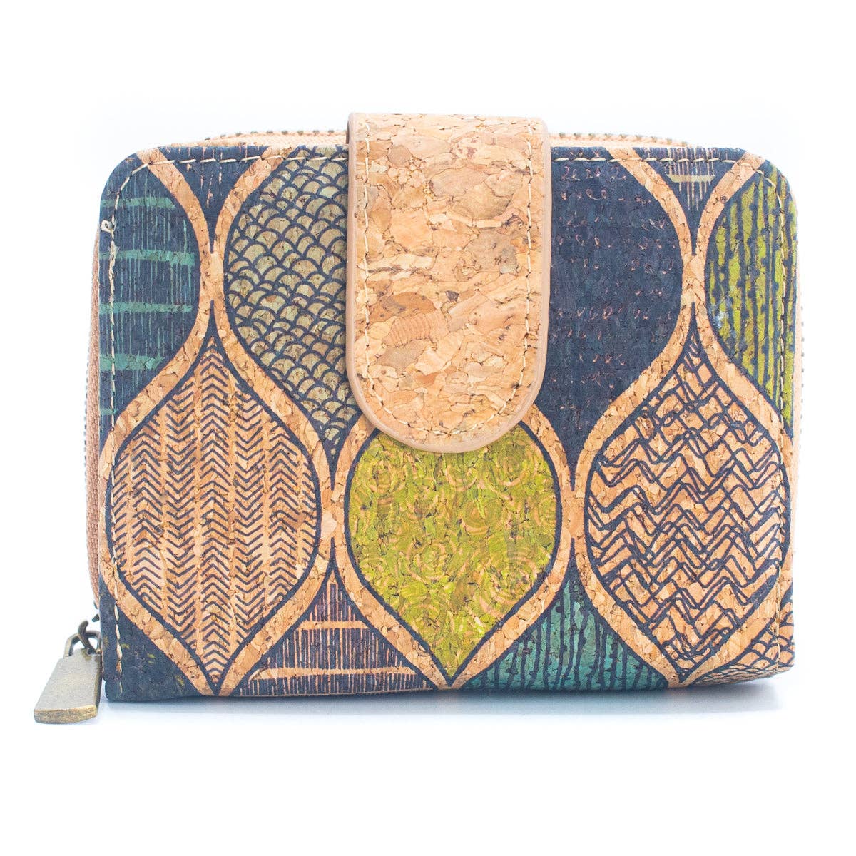 Meninas Bonitas Cork - Wholesale Wallet - Women's - Natural Cork Printed Women's Short Card Wallet BAG-22381