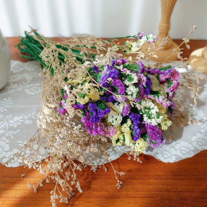 Colourful Dried Forget Me Not Flower Bouquet For Wedding for wholesale by Floral Fields
