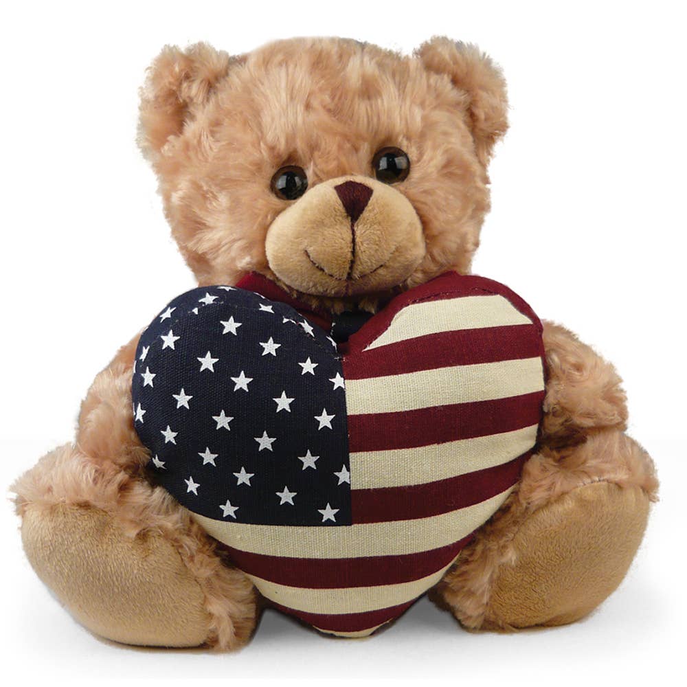 Plushland - Wholesale Knuffels - Kinderen en baby - 11″ Teddybeer met Amerikaans Hart Kussen Knuffeldieren3